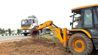 JCB 3DX Working for New Indian Oil Petrol Pump Create a New Road and join the National highway 