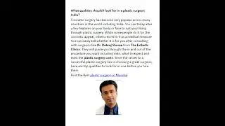 Best Plastic Surgeon in Mumbai &ndash; The Esthetic Clinic #plasticsurgeons #plasticsurgeon
