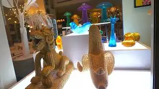 WALK THROUGH AT NIGHT AT MIAMI DESIGN DISTRICT IN MIAMI FLORIDA
