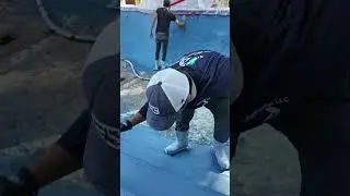 Matthew in Action: Pool Plaster Spray | Gary Pools Renovation