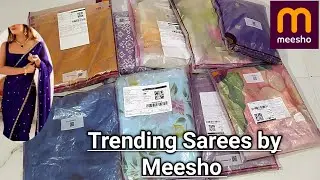 MEESHO TRENDING DESIGNER SAREE HAUL/MEESHO SAREE HAUL/ДОСТУПНЫЕ САРИ ОТ MEESHO