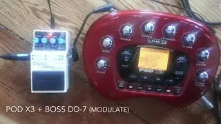 Testing Line6 Pod X3 and Boss DD-7