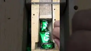How to flatten cans for recyclingsatisfying#DIY#Can crushing#Wooden machine #can #satisfying