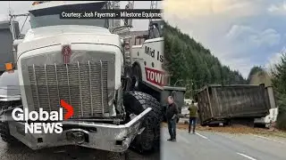 Dashcam truck crash in BC raises safety concerns around Vancouver Island rest stop