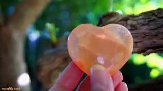 Peach Selenite Heart 🧡🍑  (gem show haul)
