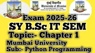 SYBSCIT  SEM-3 || Python Programming||Chapter 1|| BSC IT|| #mumbaiuniversity2025#SYBSCIT