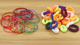 wow!! Awesome craft idea with Hair rubber bands & Old bangles | DIY art and craft | DIY HOME DECO