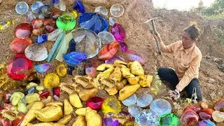 Finding Natural Gold, Diamond Amethyst. Diamonds, Quartz Crystal at the gold zone