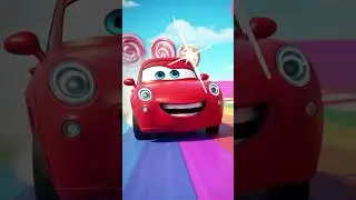 Red Rocket, Blue Blaster, and Yellow Lightning #KidsRacing #3DRaceCars #YouTubeShorts #CartoonRace