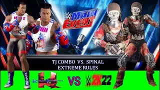 wwe 2k22 character creation TJ COMBO vs SPINAL from ARCADE classic killer instinct 1 XBOX ONE
