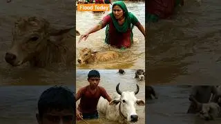 Shocking Punjab Flood 8K Footage | Animals Fighting For Life in Floods