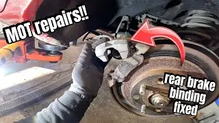 Mazda MX-5 rear brake binding. mot failure