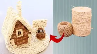 How to Make a DIY Christmas Village House from Jute Art and Craft Ideas