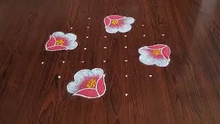 Latest flower design rangoli (7×3×3) dot's...