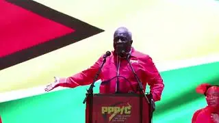 Prime Minister Mark Phillips speaks at PPP/C Wismar public meeting