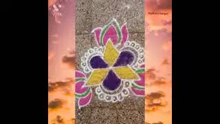 Triangular shape rangoli design 🔼 #shorts#shortvideo#viral#trending#rangoli#madhuri'srangoli