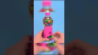 DIY KAUWGOMBALLENAUTOMAAT UIT AFVAL PLASTIC FLES + Karton Glas