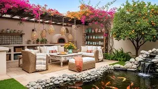 47 Cozy Outdoor Living Ideas With Koi Pond & Mediterranean Vibes
