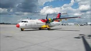 DAT Danish Air Transport ATR42-320 (OY-JRJ) self reversing in Munich