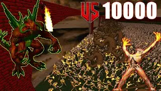 Diablo vs 10000 Arch-Viles - Doom vs Diablo : Monster Infighting -  Retro Boss Battles
