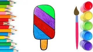 How To Draw cute Ice-cream Drawing, Painting & Coloring For Kids and Toddlers_🌈🎨 🐋