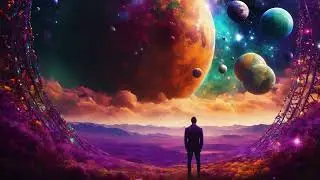 Art Corner || TV Wallpaper_ Space knight holding a glowing sword on the moon