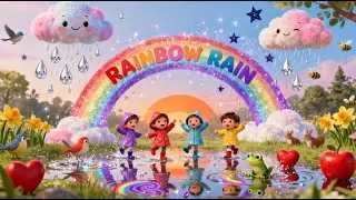 Rainbow Rain 🌈✨ | Color Learning Song for Kids | Gentle Raindrop Rhyme for Preschoolers