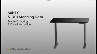 AUKEY Standing Desk Information Guide S-D01