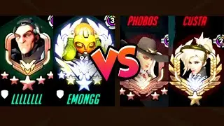 JAKE SIGMA + EMONG ORISA VS IDDQD ASHE + CUSTA MERCY! [ OVERWATCH SEASON 25 TOP 500 ]