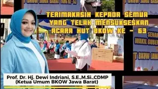 Prof. Dr. Hj Dewi Indriani, S.E., M.Si., CDMP Di HUT BKOW Jawa Barat Ke - 63