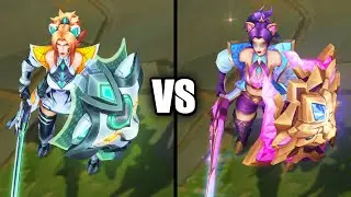 Battle Lion Leona vs Prestige Battle Lion Leona Skins Comparison (League of Legends)