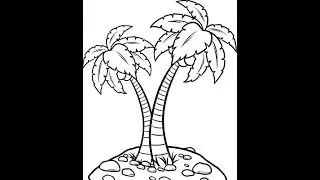 Palm Tree Drawing For Beginners with Oil Pastel | Art Studio