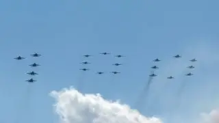 100 лет ВВС России - Цифра из самолетов / Figure of 100 aircraft