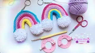 Tutorial sencillo de llavero 🌈ARCOIRIS 🌈a crochet🧶