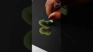 Onestroke Metallic Acrylic Leaf Painting 🎨🌿 #shorts #painting
