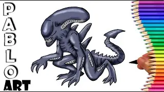 How to Draw Xenomorph Alien  Cartooning | Learn to Draw  step by step