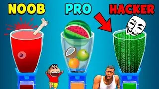 NOOB vs PRO vs HACKER in JUICY BLENDER with CHOP and SHINCHAN | AMAAN-T