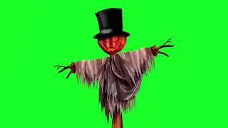 Pumpkin Scarecrow Halloween Moving - Green Screen Effects 4K No Copyright