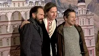 Ralph Fiennes, Wes Anderson and Mathieu Amalric at Grand Budapest Premiere in Paris - Photocall