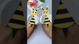 DIY Paper Bee Craft🐝 #paperbee #bee #shorts #ytshort #diy #papercraft #ytstudio #paperart #viral
