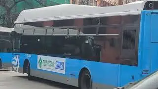 Here is the Emt bus 2255 on the number 58 in Madrid Monday 17 February 2025
