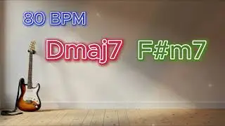 Guitar Jam D Major Backing Track (Dmaj7  F#m7) I-III - Pop Groove 80 BPM