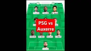 PSG starting lineup vs Auxerre #shortsvideo #psg #lineups