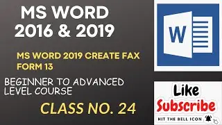 How to Create FAX Form in Word 2019 | Assignment Class 24 | Skill Everything