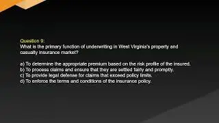 West Virginia Property and Casualty Insurance Exam Free Practice Test and Answer