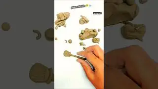 Destroying a beautiful miniature clay kitchen set 😱 || #shortvideo #asmr #diy #claykitchenset #567