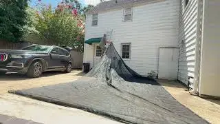 How I Installed My Backyard Mesh Tarp for Shade & Less Heat