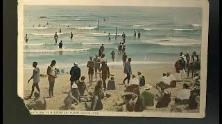 1924 BATHING IN MIDWINTER. Miami Beach, Florida. Antique Postcard Comes to Life.
