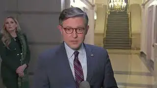 RAW: House Speaker Mike Johnson speaks to reporters following Elon Musk meeting about DOGE