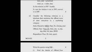 MCS023 Introduction to database Management System Last year question paper | Examination Master